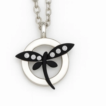 Ocelový přívěsek vážka se zirkony Zarja