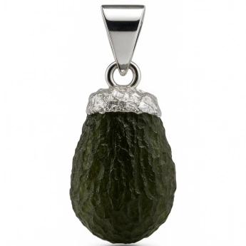 Stříbrný přívěsek s přírodním vltavínem Gaia