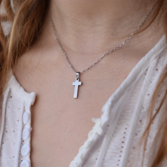 Ocelový přívěsek kříž s řetízkem Vermont