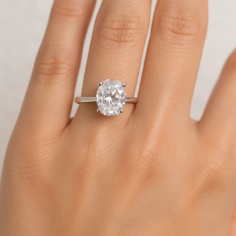 Stříbrný prsten s masivním oválným zirkonem Melisa