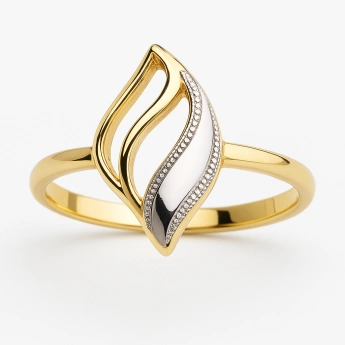 Stříbrný prsten bicolor