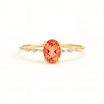 Stříbrný zlacený prsten s Rose gold zirkonem Evelyn