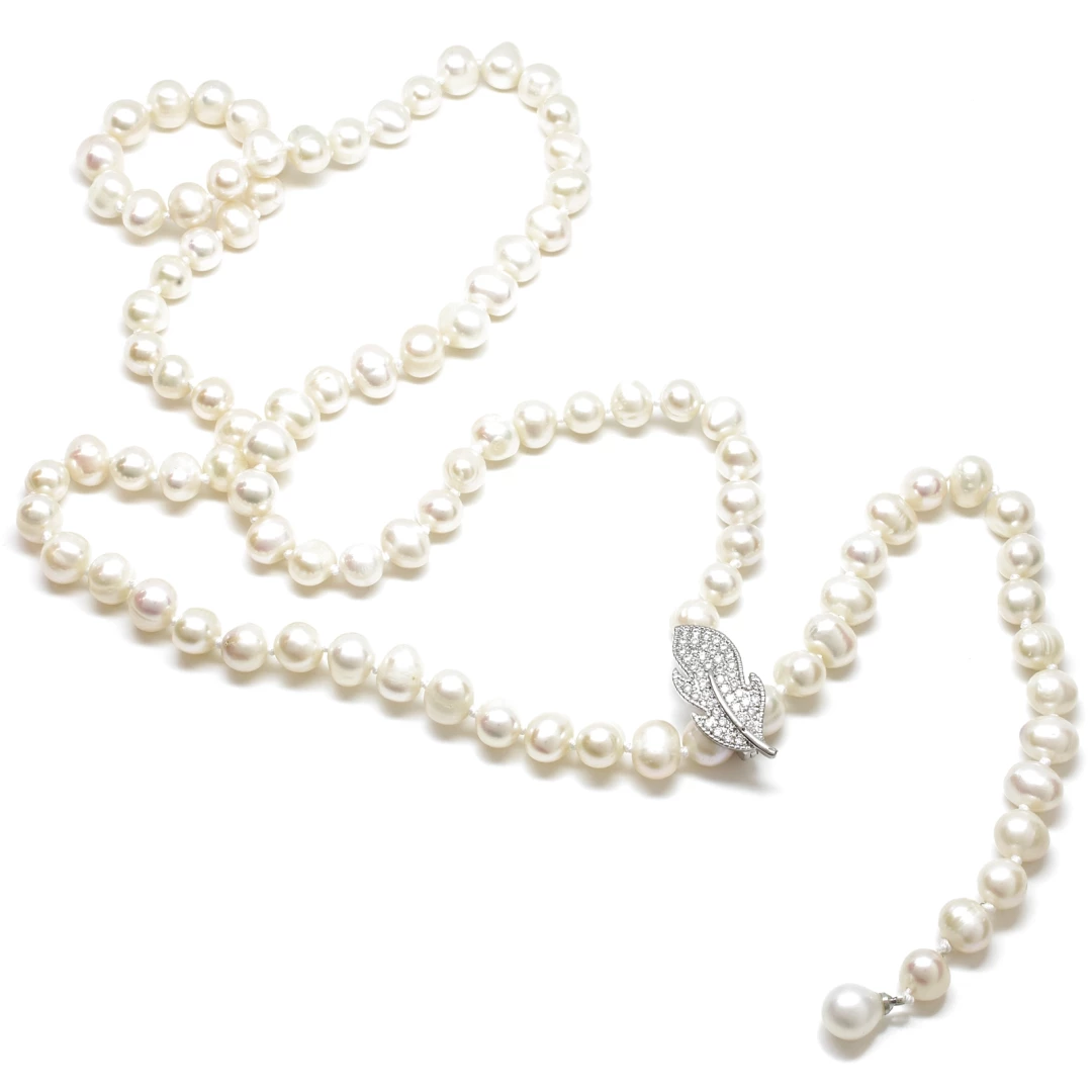Náhrdelník říční perly bílé s přívěskem