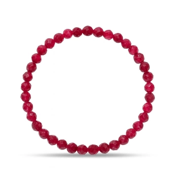 Rubínový náramek z fasetovaných korálků