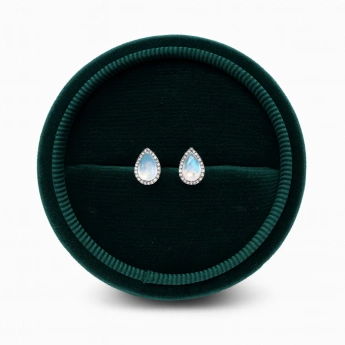 Stříbrné náušnice kapky s měsíčním kamenem Susana