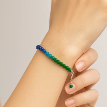 Náramek apatit, smaragd a safír Melanie