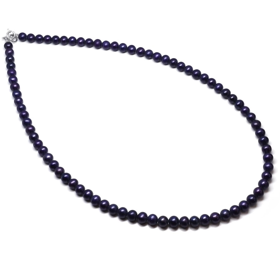 Náhrdelník perly modré 8mm