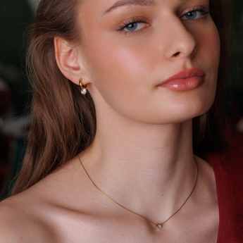 Ocelová souprava se zirkony a zlacením Chiara