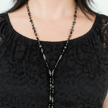 Bižuterní magnetický náramek/náhrdelník černý Merlin