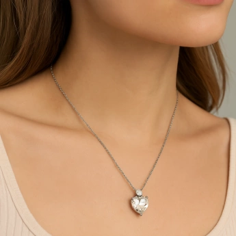 Ocelová souprava srdce Swarovski Crystal Miranda