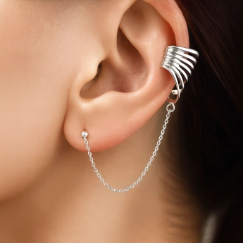 Stříbrná záušnice kroužky Gion