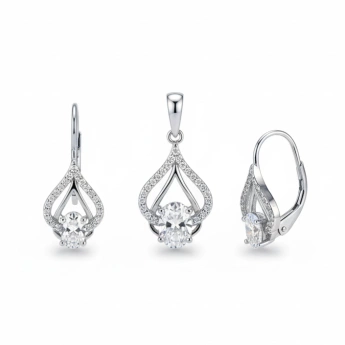 Stříbrná souprava se zirkony Zirconia
