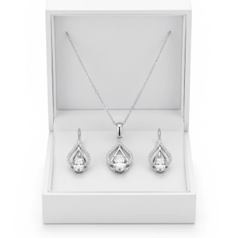 Stříbrná souprava se zirkony Zirconia