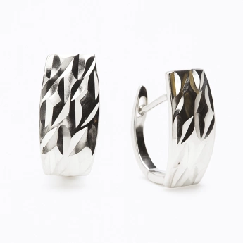 Stříbrné náušnice s motivem obdélníku Avelynn