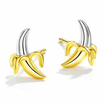 Stříbrné náušnice Banana