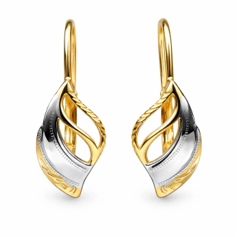 Stříbrné náušnice Bicolor