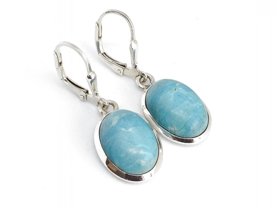 Stříbrné náušnice larimar Lana