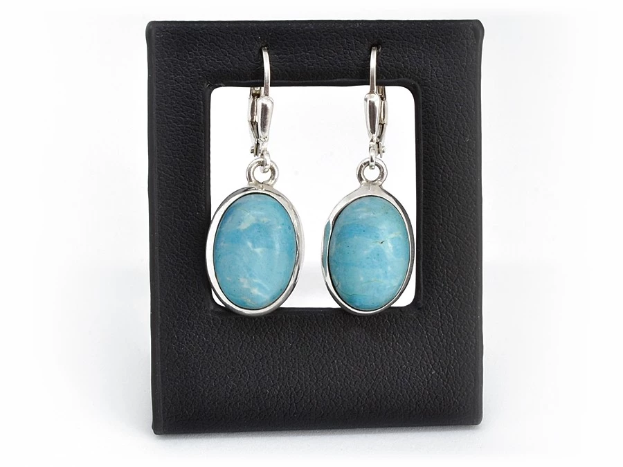Stříbrné náušnice larimar Lana