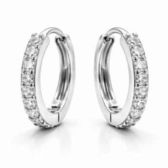 Stříbrné náušnice se zirkony kroužek Dardas