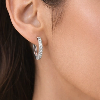 Stříbrné náušnice se zirkony kroužek Dardas