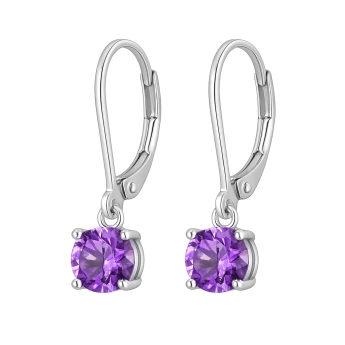 Náušnice Swarovski Rivoli Fialová