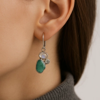 Stříbrné náušnice tyrkys