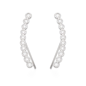 Stříbrné náušnice se zirkony - záušnice Ethereal