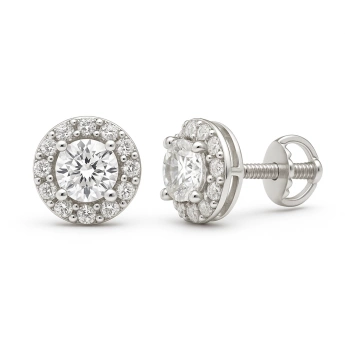 Stříbrné náušnice kuličky se zirkony Bayan