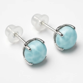 Stříbrné náušnice larimar Purpose