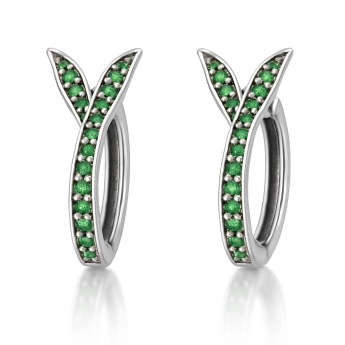 Stříbrné náušnice se zelenými zirkony Volry