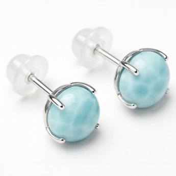 Stříbrné náušnice larimar Purpose