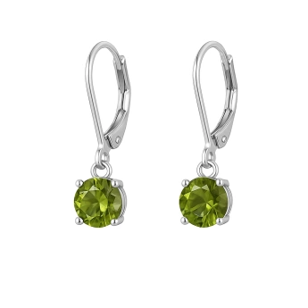 Ocelové náušnice s krystalem Swarovski Brilla Zelená