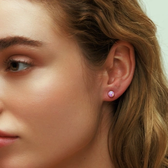 Stříbrné náušnice s růžovým opálem Bonnie