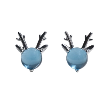 Stříbrné náušnice s modrým zirkonem sobíci Vortex