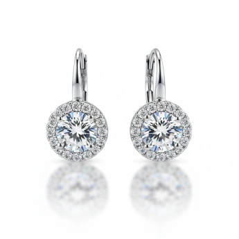 Stříbrné náušnice s moissanitem Moly