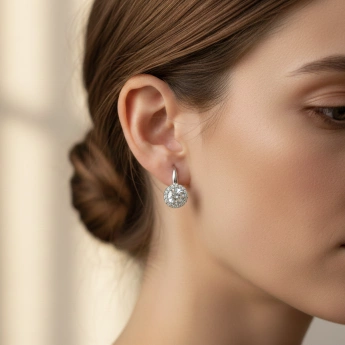 Stříbrné náušnice s moissanitem Moly