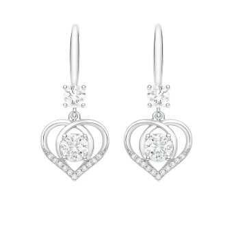 Stříbrné náušnice srdce se zirkonem čiré Noah