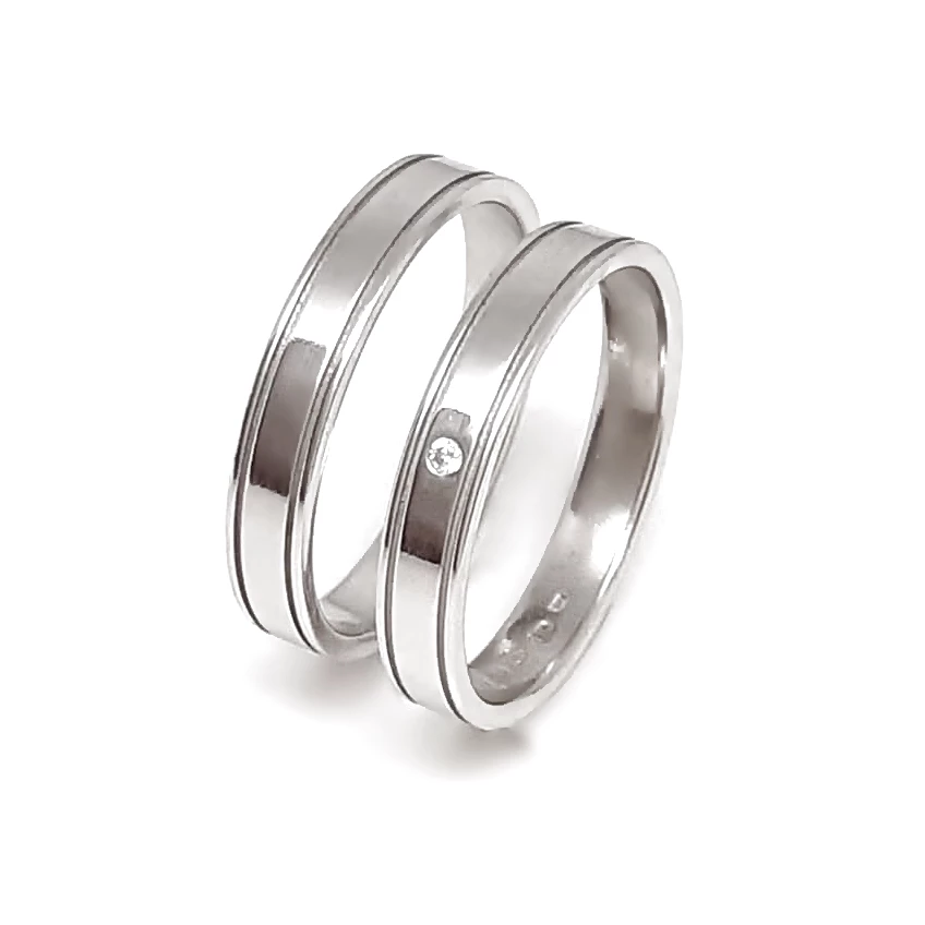 Stříbrné snubní prsteny Diamant