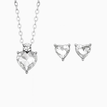 Ocelová souprava srdce Swarovski Crystal Miranda