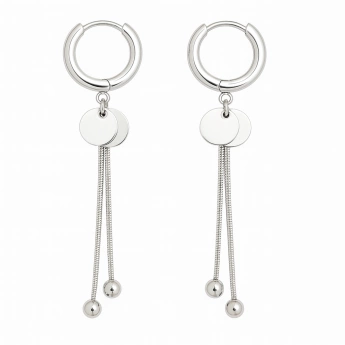 Stříbrné kruhové náušnice s přívěsky a kuličkami