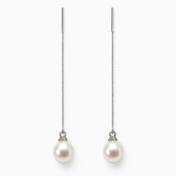 Stříbrné visací náušnice s perlou