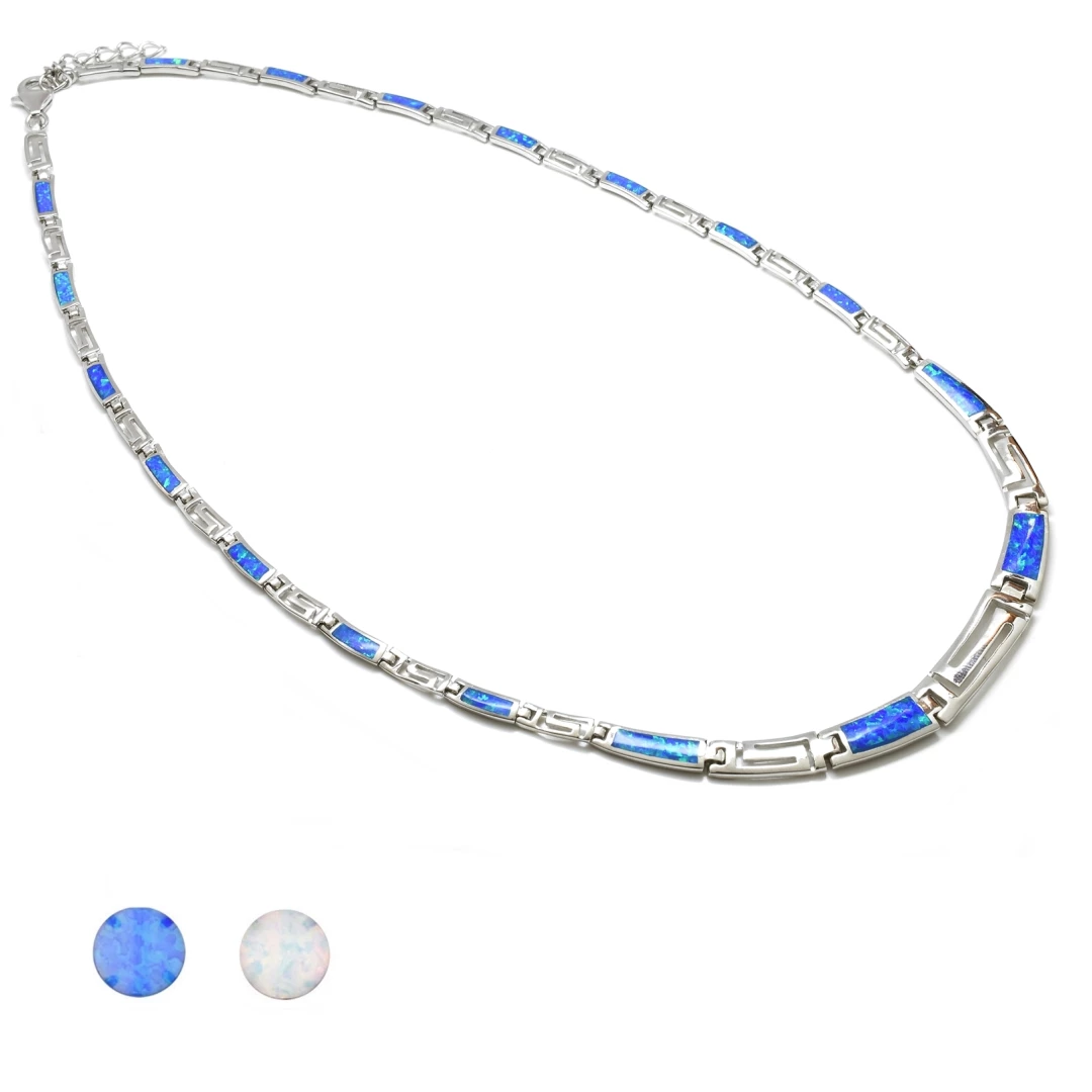 Stříbrný náhrdelník opál, řecký vzor