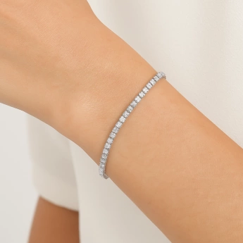 Stříbrný náramek se zirkony Lolit