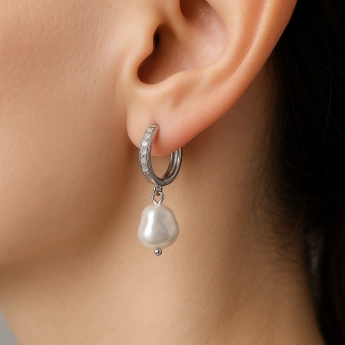 Stříbrné náušnice perly Thea