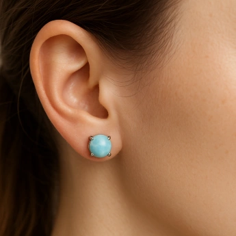 Stříbrné náušnice larimar Purpose