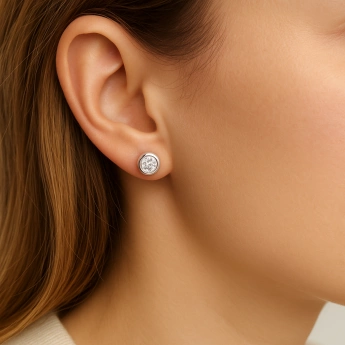 Stříbrné náušnice pecky se zirkonem Fantastic