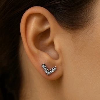 Stříbrné náušnice blesk se zirkony Flash