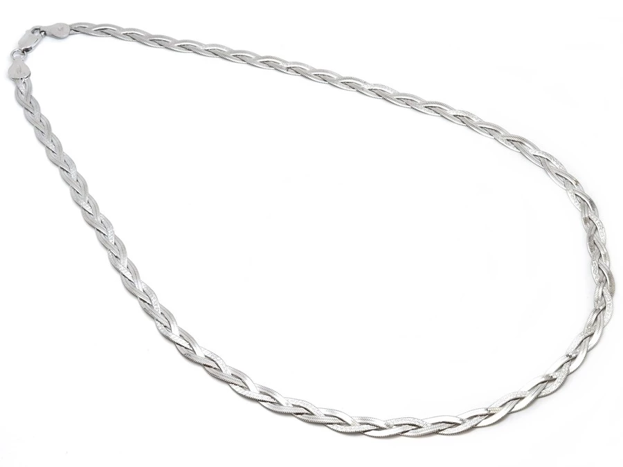 Stříbrný náhrdelník copánek