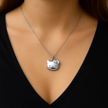 Stříbrný otevírací medailonek Hello Kitty