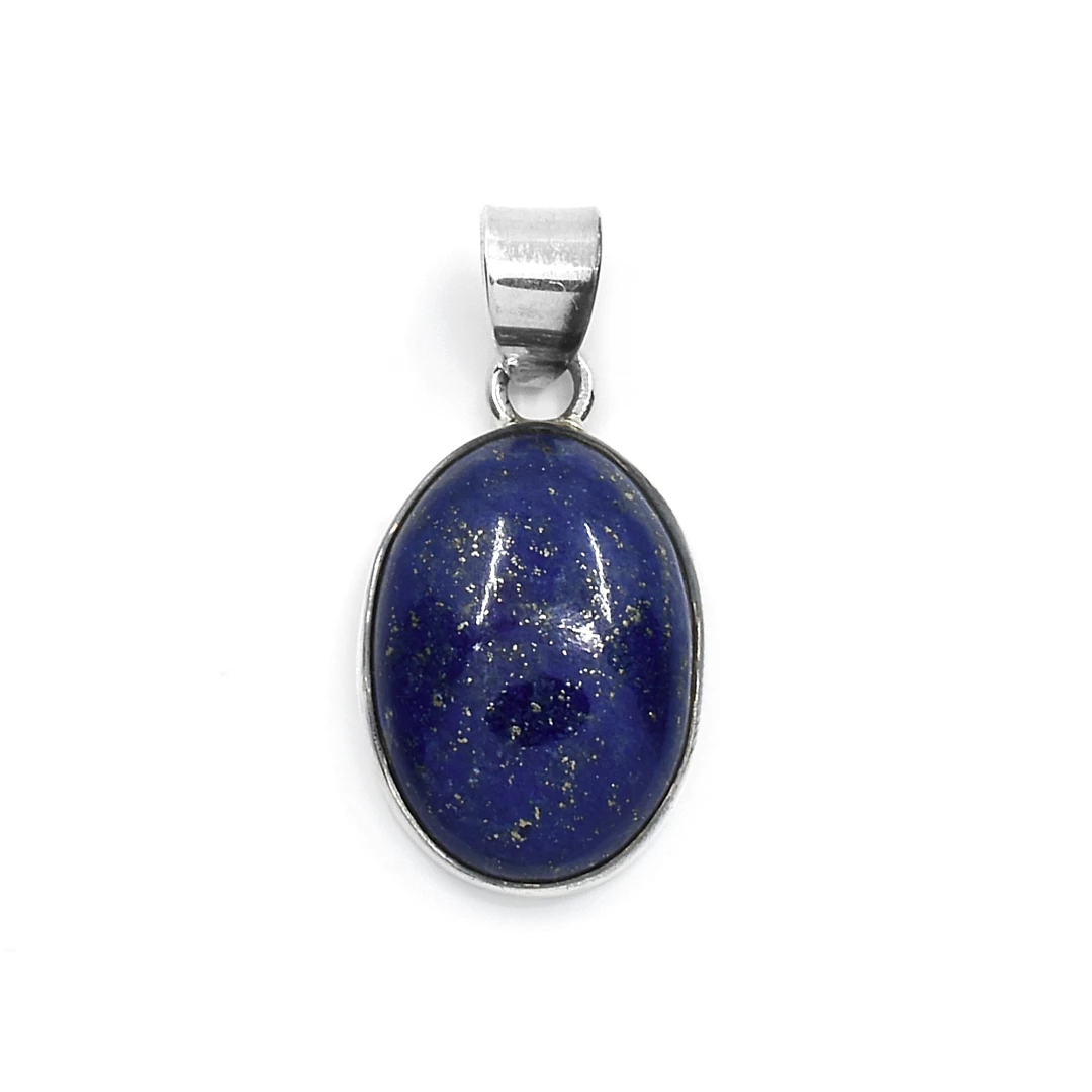 Přívěsek Lapis Lazuli oválný ve stříbrném lůžku